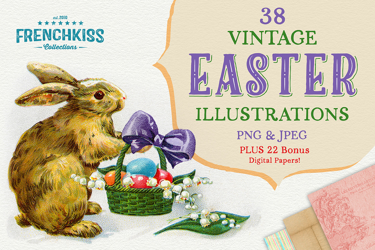 Vintage Easter Illustrations, a Seasonal Illustration by French Kiss Collections (Photo 1 of 16)
