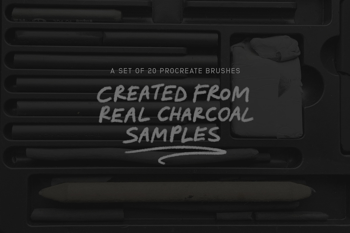 Charcoal Procreate Brushes, a Brush Add-On by MiksKS (Photo 3 of 9)