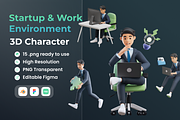 Startup & Work 3D Illustration, an Environmental 3D Model by Vektora Studio (Thumbnail 1 of 2)