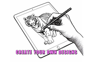 50 Tigers Procreate Stamps Brushes