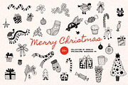 Merry Christmas Doodles Hand Drawn, an Illustration by Art's and patterns (Thumbnail 1 of 5)