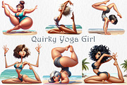 Quirky Yoga Girl Clipart Bundle., a Healthcare Illustration by GalaDesign03 (Thumbnail 1 of 6)