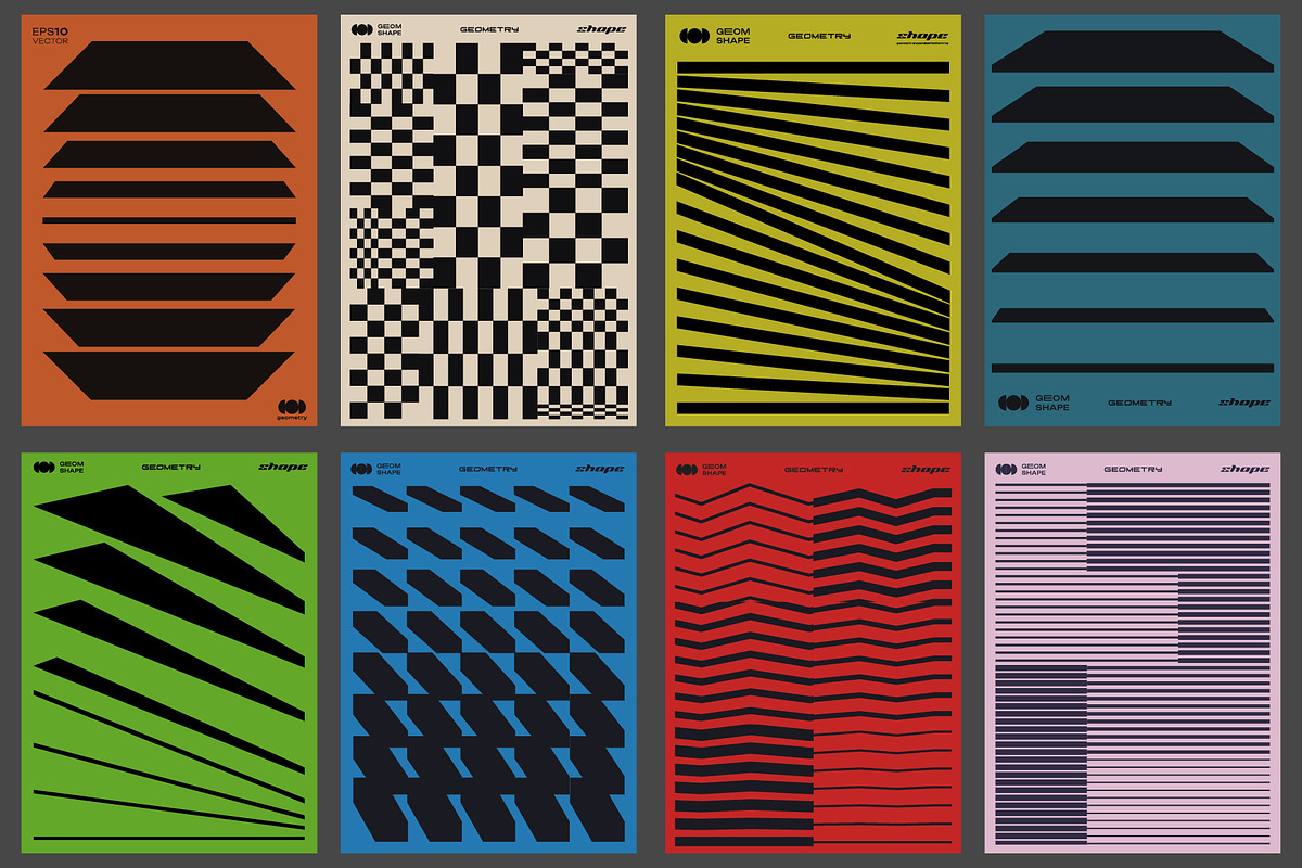 48 SWISS DESIGN VECTOR POSTERS SET, a Texture Graphic by craftlove (Photo 3 of 8)