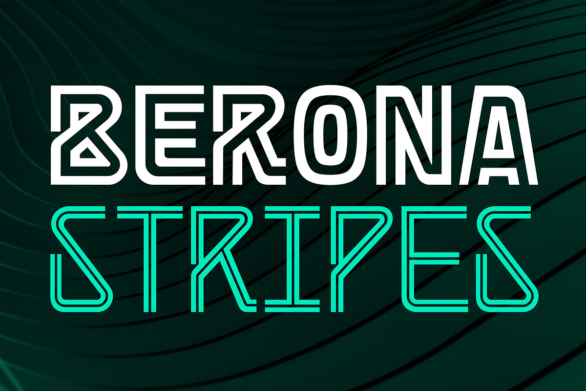Berona Stripes, a Sans Serif Font by Alex_Camacho_Studio (Photo 1 of 13)