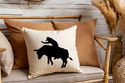 Rodeo cowboy bull silhouette clipart, a Graphic by TanchaArt (Thumbnail 6 of 8)