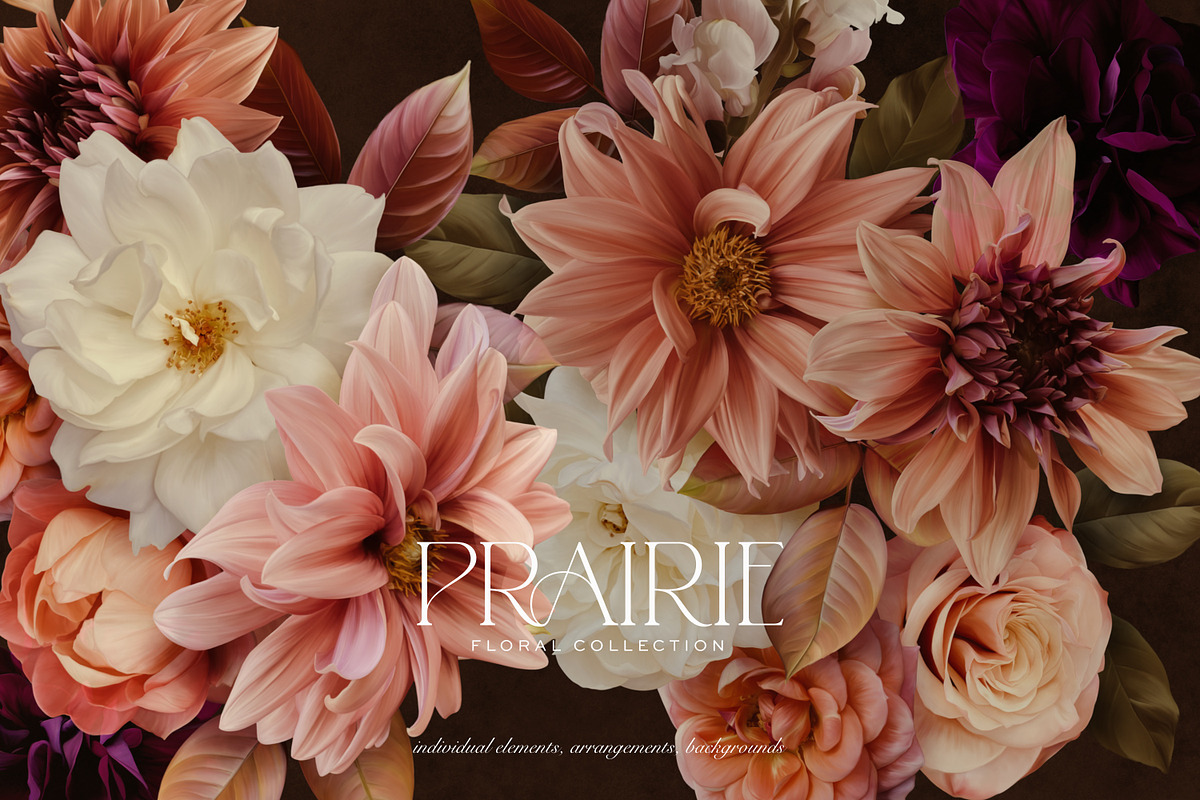 Warm Peachy Pink Floral Art Kit, a Decorative Illustration by Eclectic Anthology (Photo 1 of 12)