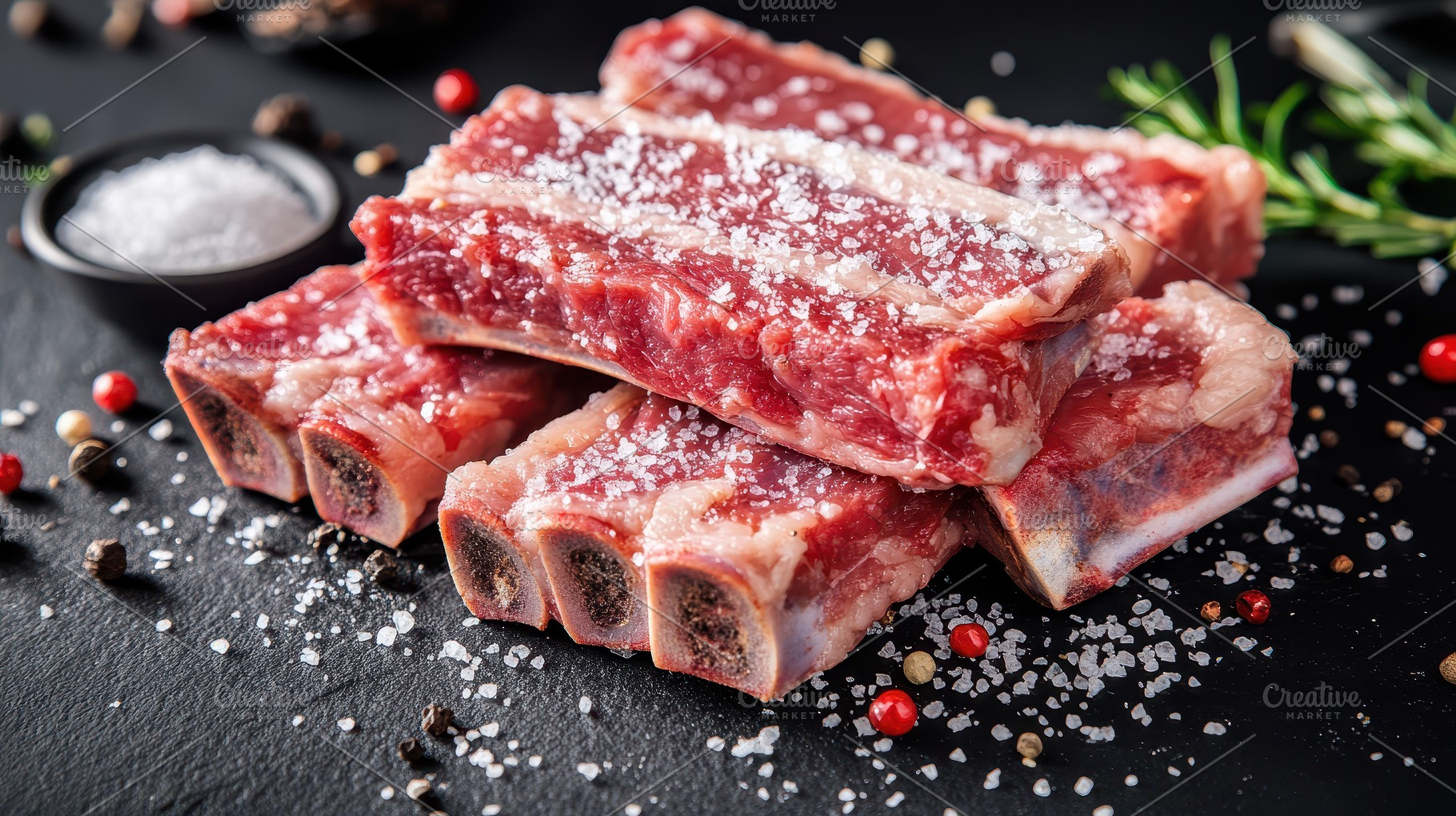 Salt crusted beef ribs ready for coo, a Food & Drink Photo by Pixeness Studio