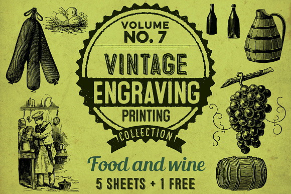 Food & wine / Vintage engravings preview 6