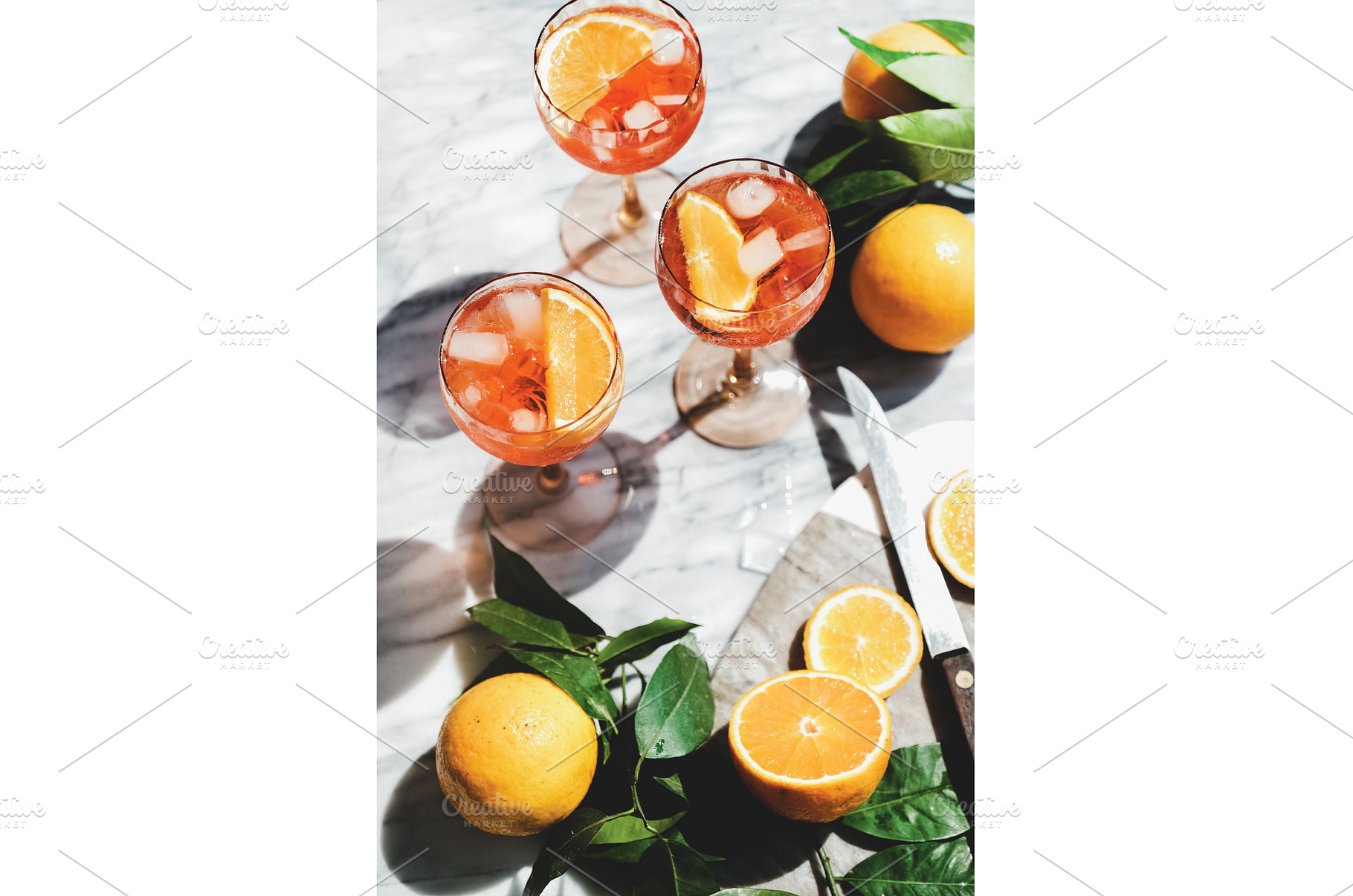 Aperol Spritz cocktail in glasses, a Food & Drink Photo by Foxys