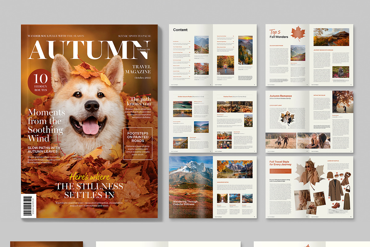 Autumn Fall Travel Magazine Template, a Brochure Template by BrandPacks (Photo 6 of 6)