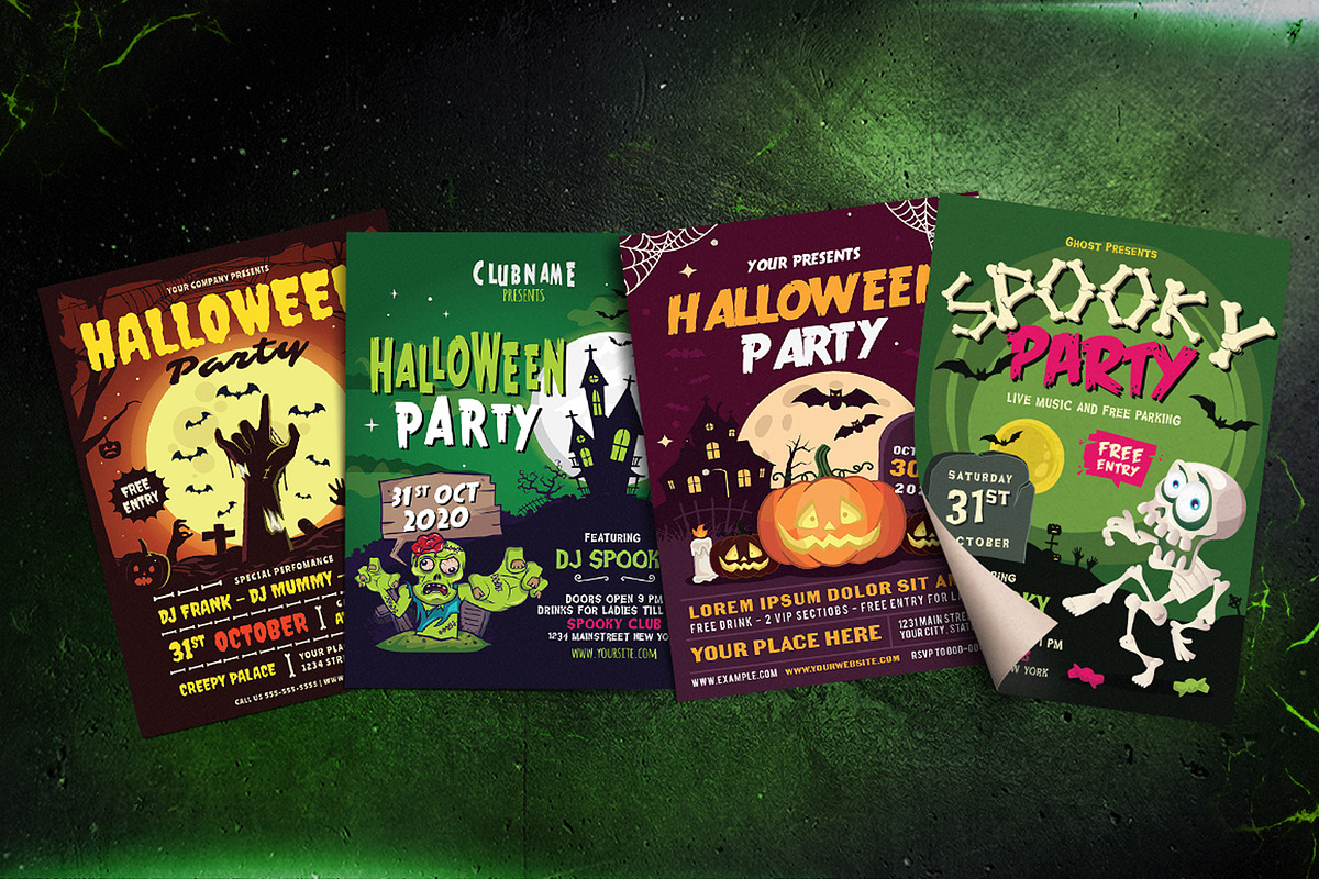Bundle Halloween Party Flyer Set, a Flyer Template by Totem Design Studio (Photo 1 of 5)