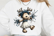 Whimsical Christmas Blue Reindeer, an Illustration by OK Design (Thumbnail 5 of 6)