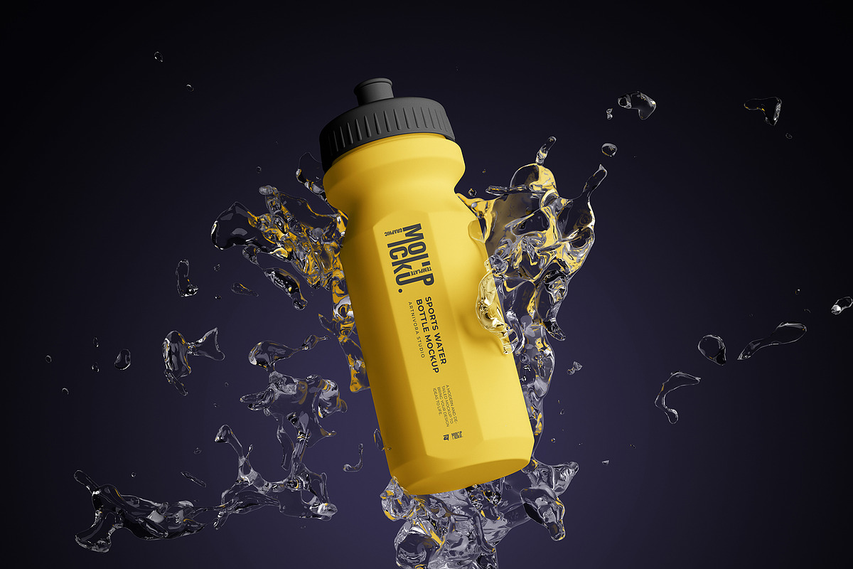 Sports Water Bottle Mockup, a Packaging Mockup by Artnivora.Std (Photo 5 of 6)