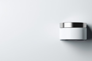 White cosmetic jar mockup with space, a Beauty & Fashion Photo by MistyDay
