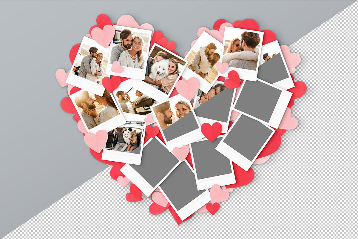Love Heart Photo Collage Template, a Social Media Template by DesignerCandies (Photo 2 of 5)