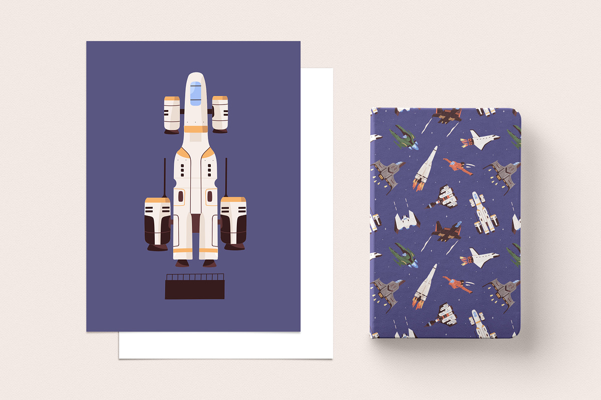 Rockets in space seamless patterns, a Pattern Graphic by Good Studio (Photo 4 of 7)