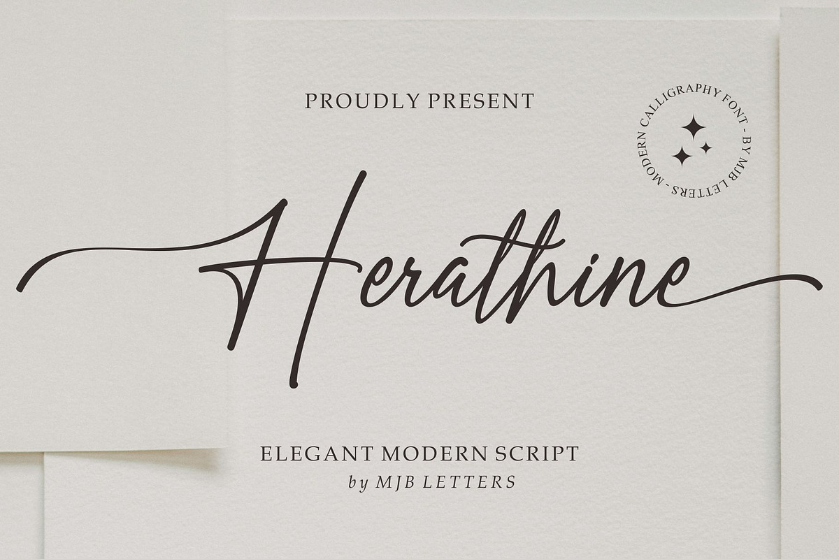 Herathine - Elegant Script, a Script Font by MJB Letters (Photo 1 of 10)