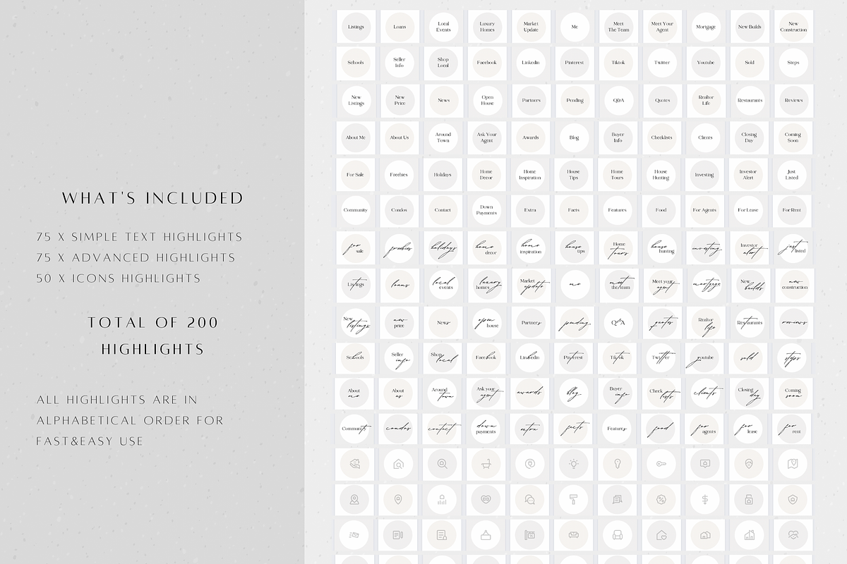 200 Real Estate Instagram Highlights, a Social Media Template by ZoaniDesign (Photo 2 of 10)
