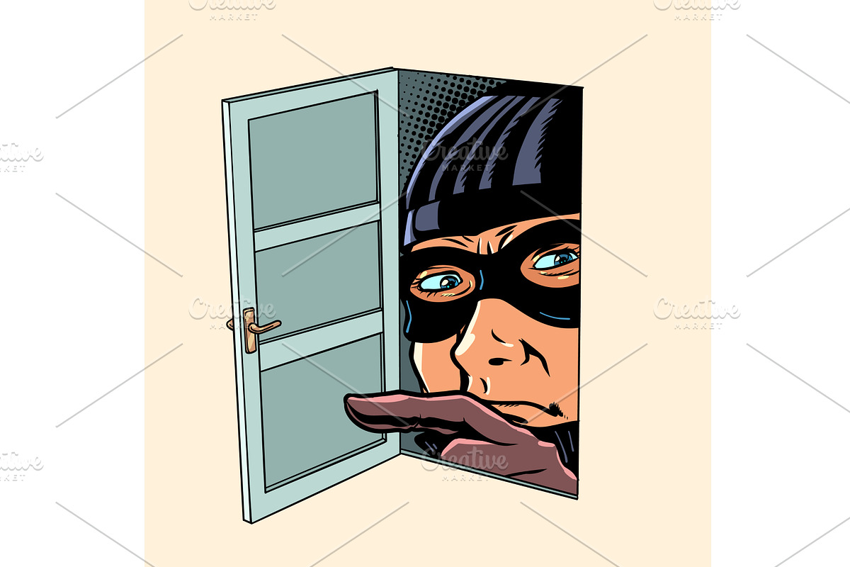 A criminal is looking through an, an Illustration by rogistok