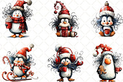 Quirky Christmas Penguin Clipart, an Illustration by Black Bird Studio (Thumbnail 6 of 6)