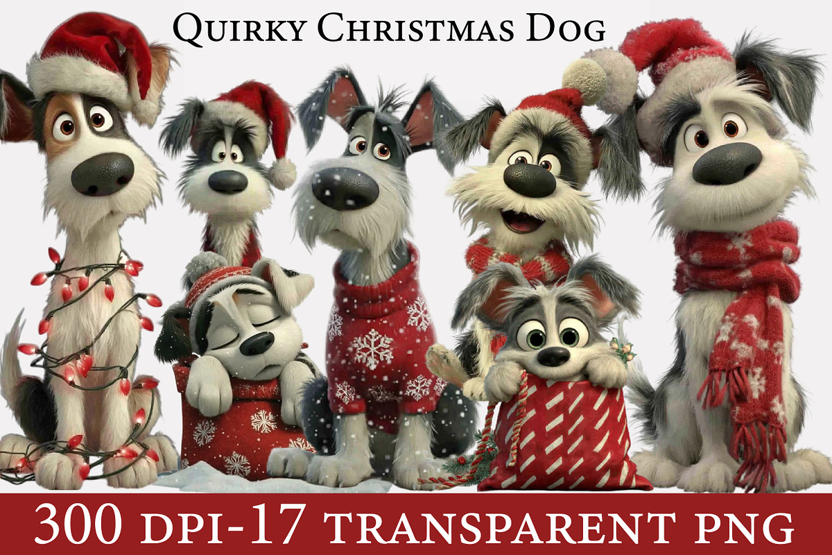 Quirky Christmas Dog Sublimation, an Illustration by Designworld (Photo 1 of 6)