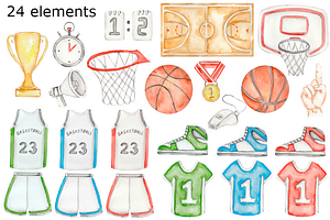 Basketball Watercolor Clipart