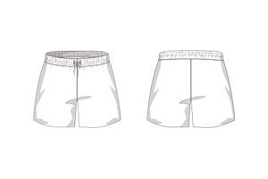 Swim Shorts Fashion Flat Template