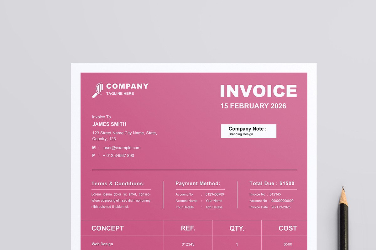 Minimalist Invoice Design, a Flyer Template by MightyDesign (Photo 4 of 8)