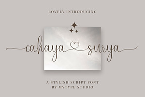 Cahaya Surya | Lovely Script Font