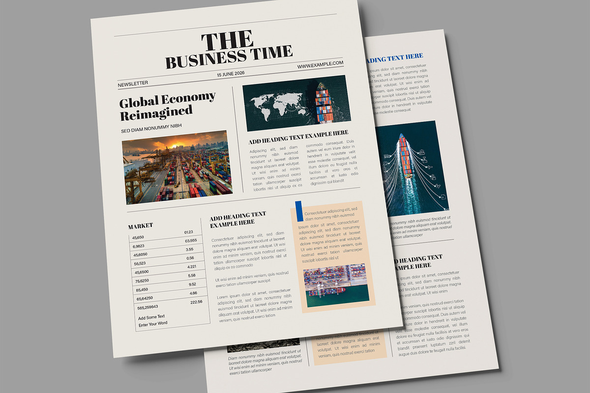 Corporate Business Newsletter Layout preview 3