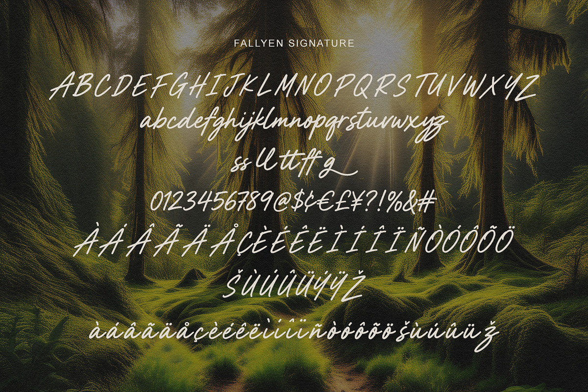 Fallyen Font Duo Signature Sans, a Script Font by Maulana Creative (Photo 6 of 7)