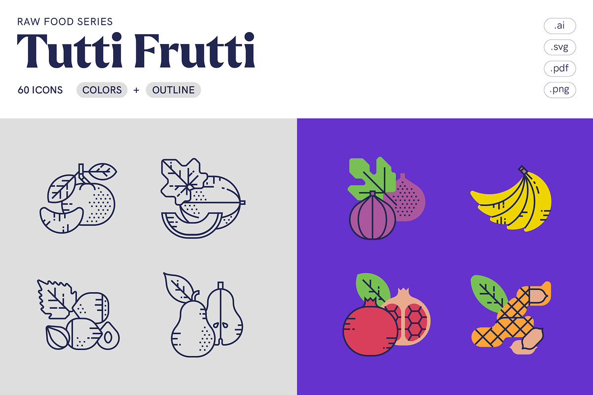 Tutti Frutti / food icons, an Outline Icon by Elisabetta Calabritto (Photo 1 of 6)