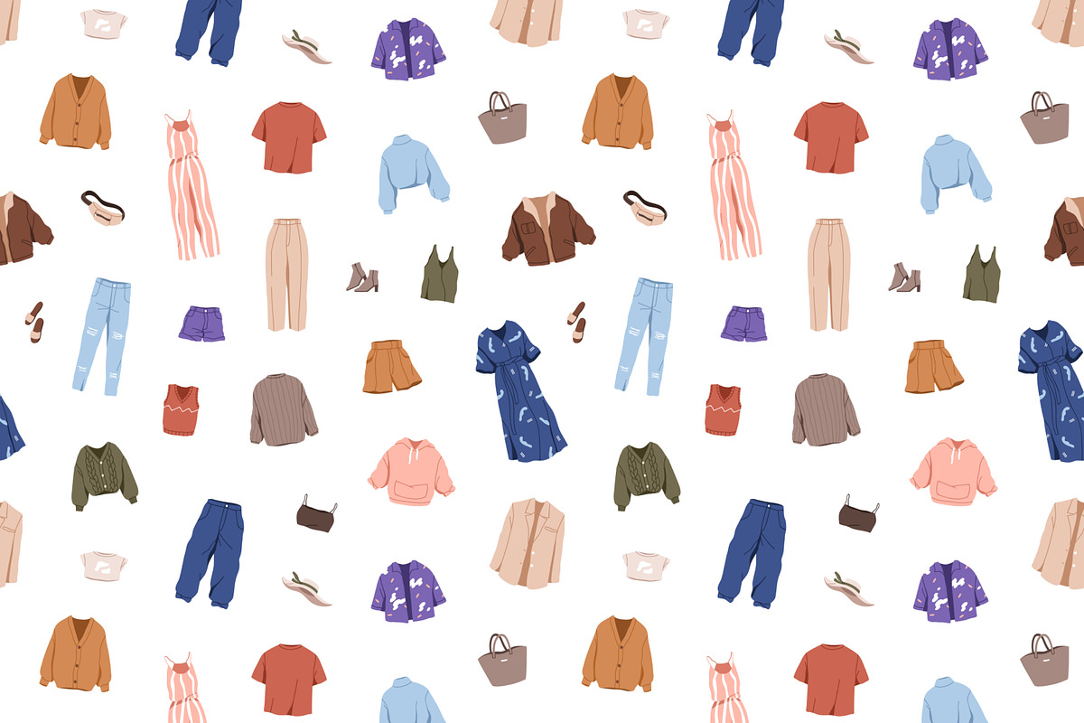 Modern clothes seamless patterns, a Pattern Graphic by Good Studio (Photo 3 of 8)