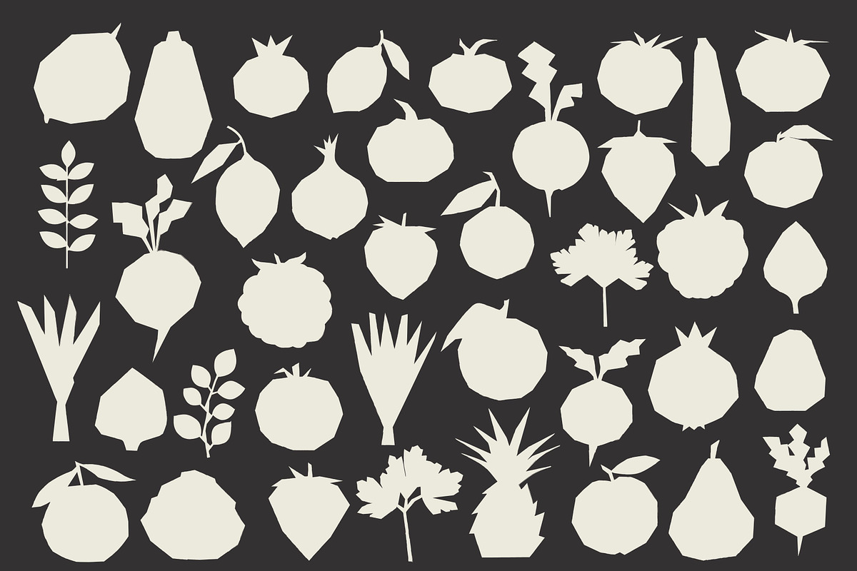 Market Cutouts: 130 Textured Shapes, a Food Illustration by Veyla (Photo 5 of 15)