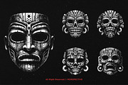 10 Bundle Dark Art Tribal Mask, an Illustration by Morspective (Thumbnail 5 of 7)
