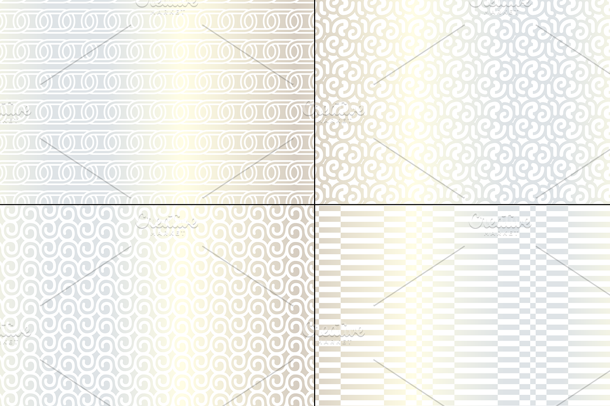 Seamless Silver White Mod Geometrics preview 4