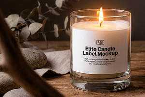 Elite Candle Label Mockup