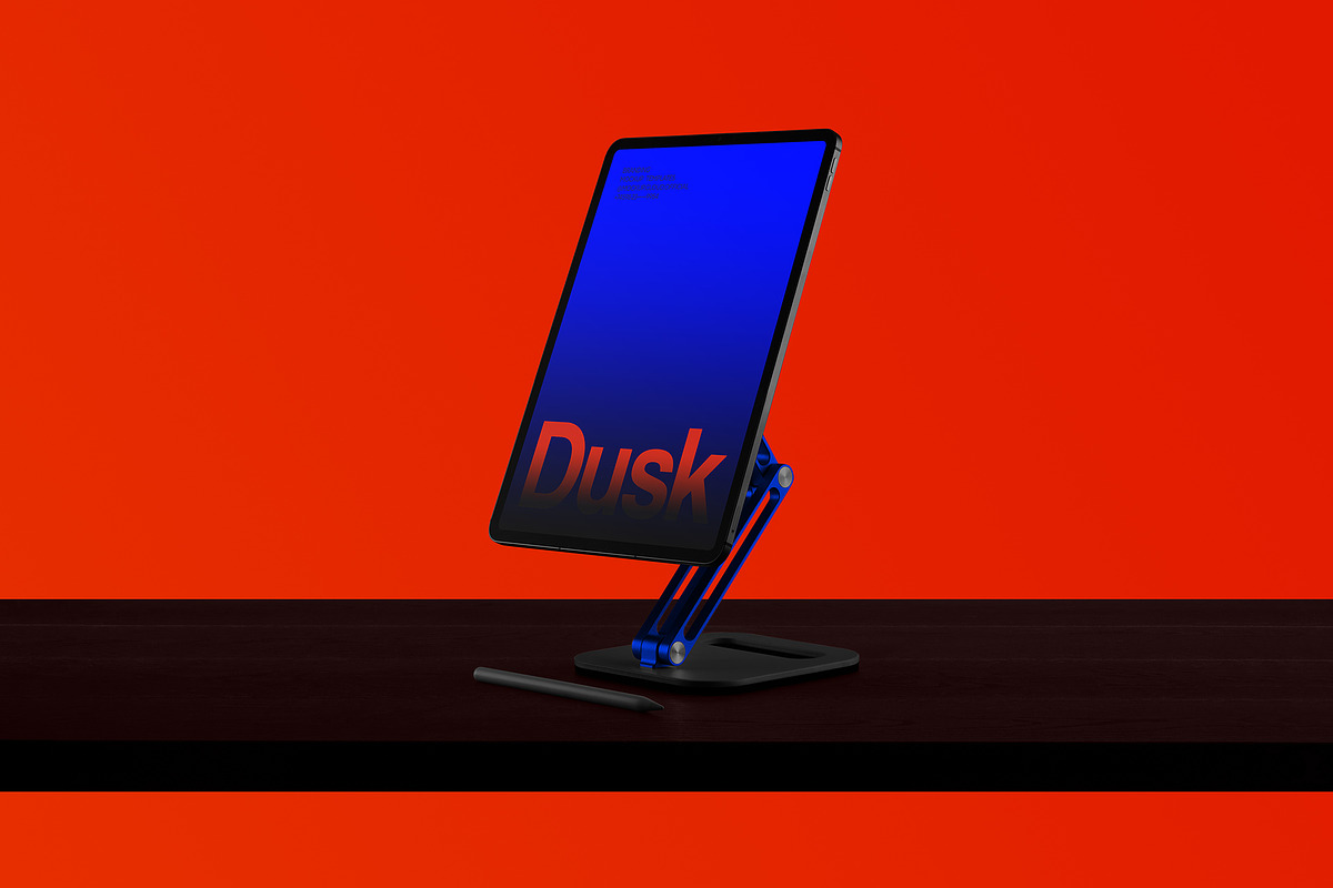 iPad Pro Stand Mockup | Dusk 02 PSD