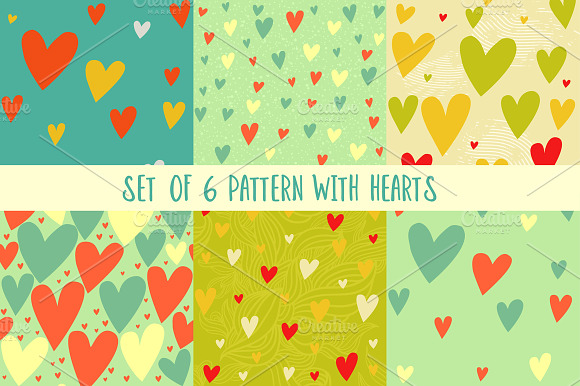 Set of pattrens with hearts preview 6