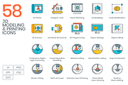 3D Printing & Modeling Icons, an Icon by Flat Icons (Thumbnail 1 of 7)