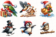 Christmas Birds Watercolor Clipart, an Illustration by OK Design (Thumbnail 4 of 5)