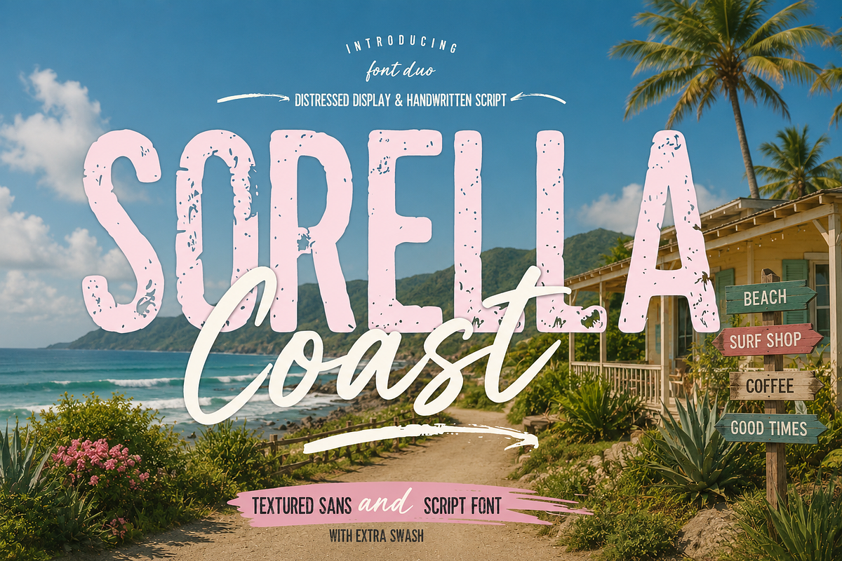 Sorella Coast Font Duo, a Handwritten Font by cocodesign (Photo 1 of 7)