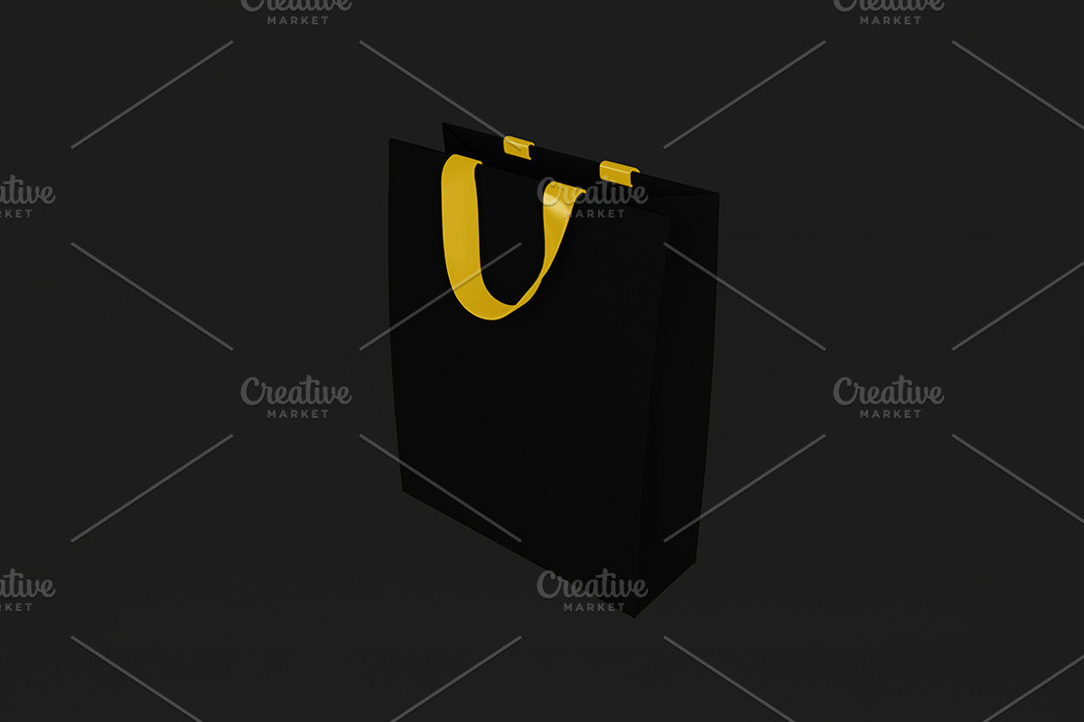 Gold & Black Bag Mockup, a Packaging Mockup by Qaleb Studio (Photo 2 of 2)