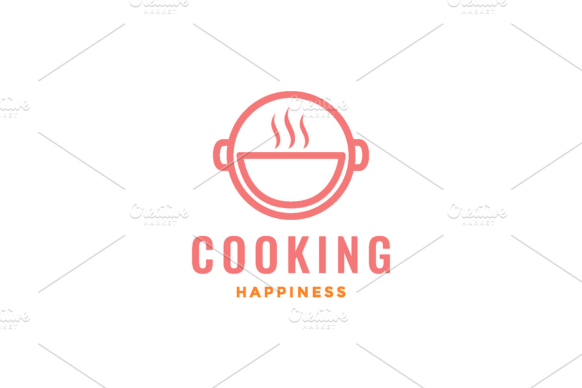 bowl pan cooking happy smile logo, a Branding & Logo Template by devastd