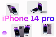 iPhone 14 pro mockups v2, an iPhone Mockup by Creatoom (Thumbnail 1 of 12)