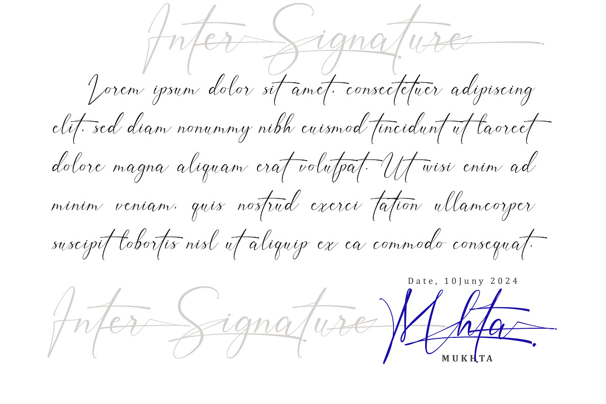 Inter signature, a Script Font by Reza Studio (Photo 8 of 14)