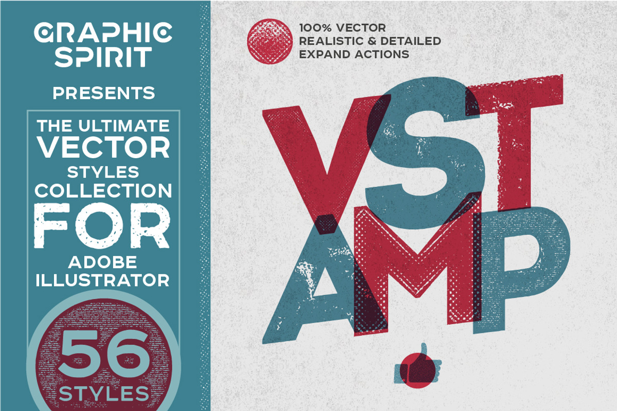 VSTAMP — Vector Stamp Effects Styles, a Layer Style Add-On by Graphic Spirit (Photo 1 of 7)