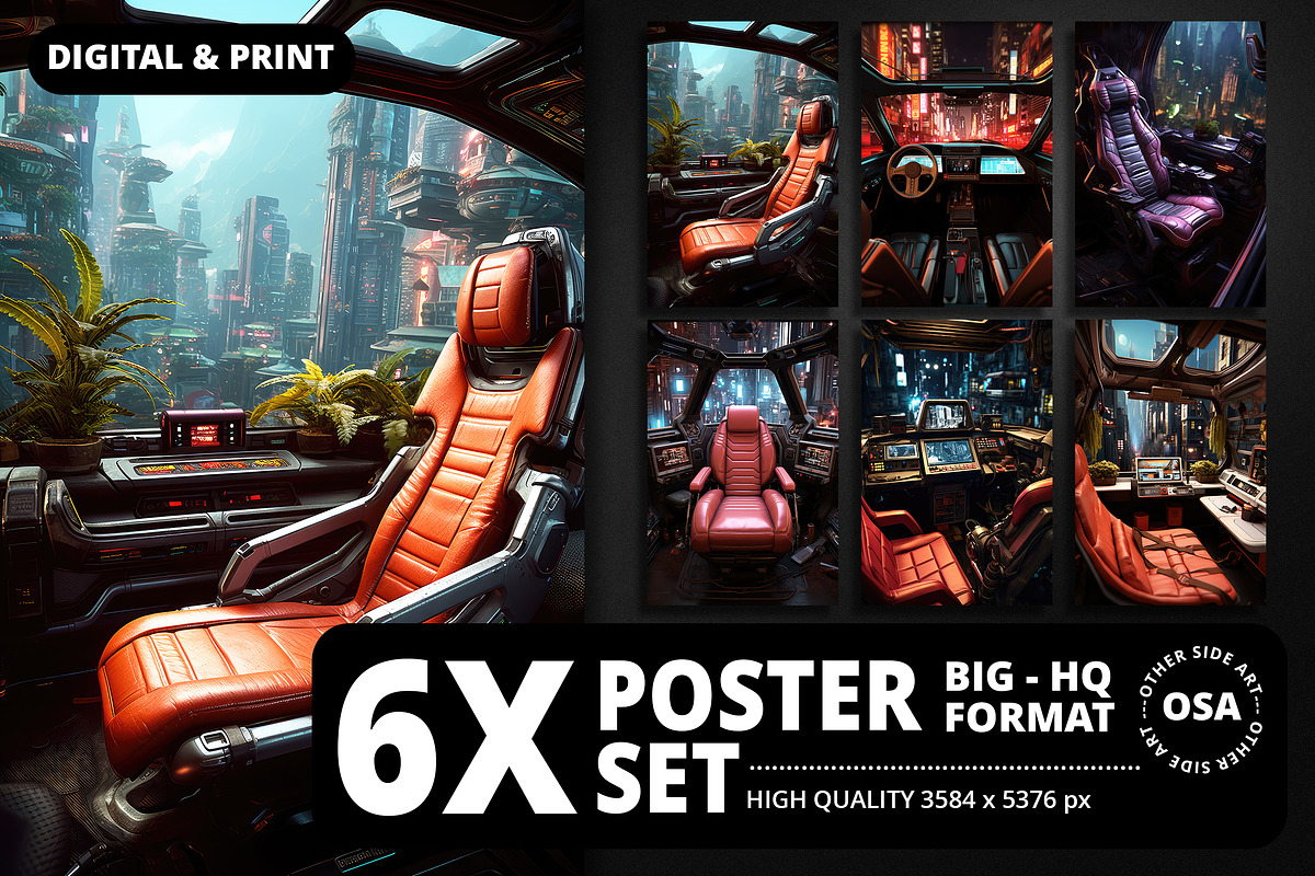 Cyberpunk Vehicle Interior Poster, a Background Graphic by Other Side Art (Photo 1 of 5)