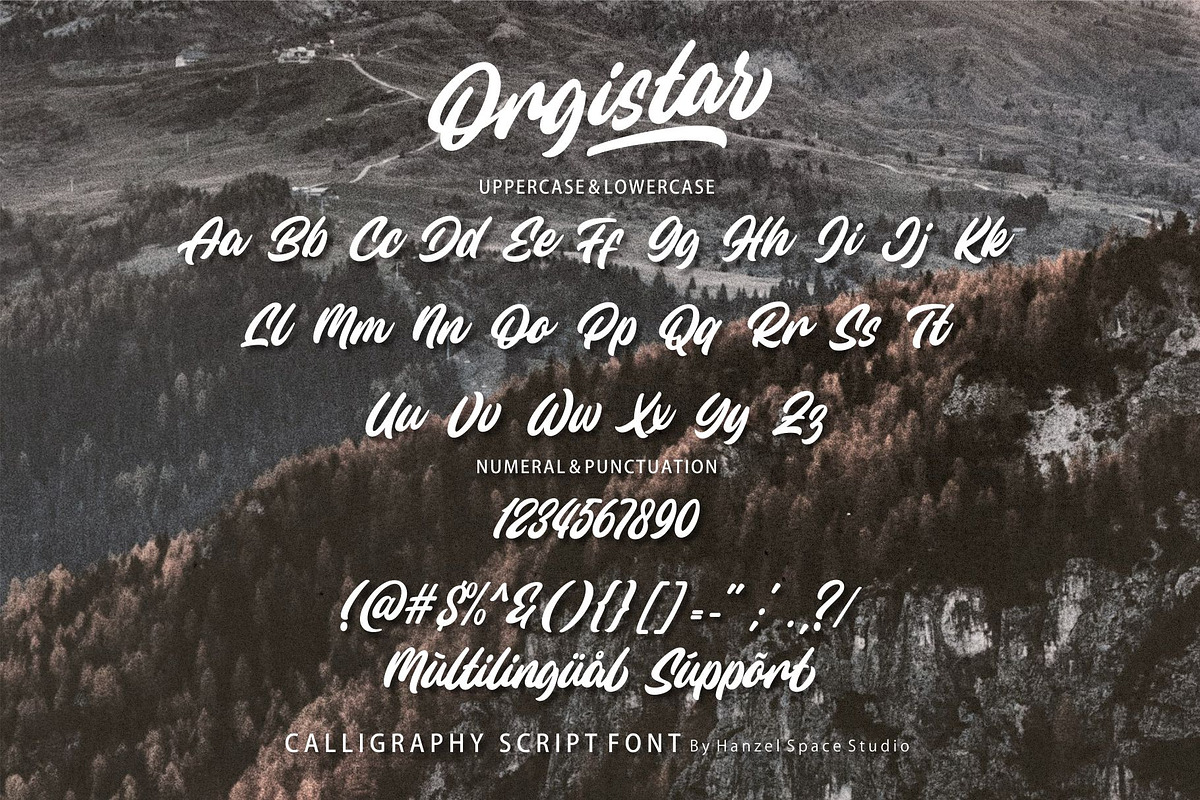 Orgistar - Bold Script Font, a Script Font by HanzelSpace Studio (Photo 9 of 9)