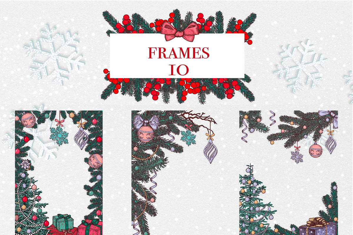 Christmas Vintage Vector Collection, a Seasonal Illustration by DiashaArt (Photo 8 of 17)